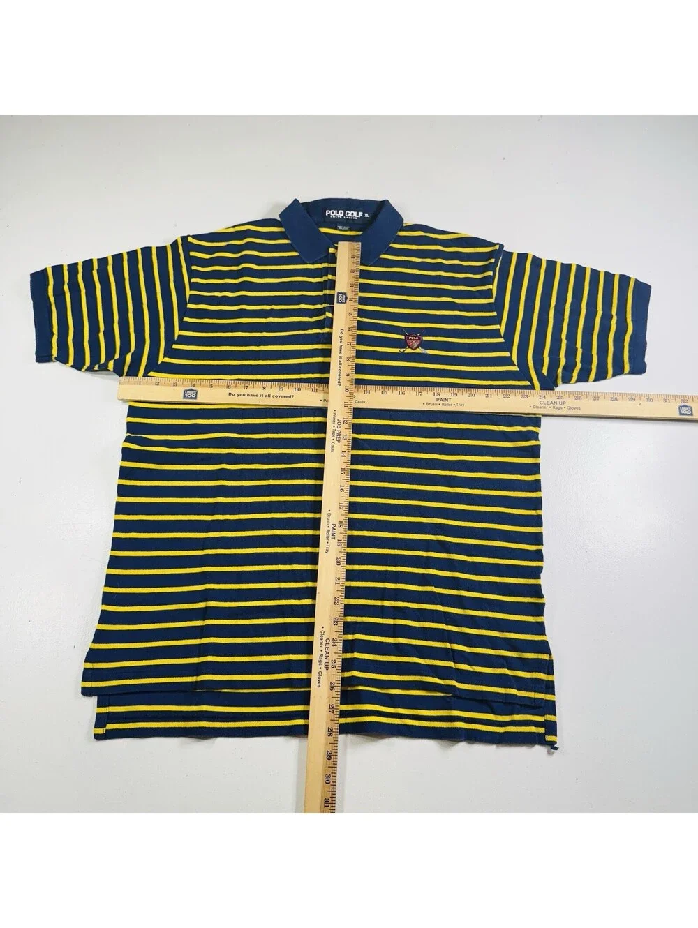 Polo Golf Ralph Lauren Golf Polo Shirt Navy Yellow Striped Men’s Size XL
